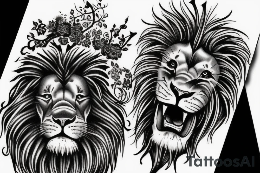Bleeding lion tattoo idea