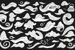 Smiling ocean waves tattoo idea