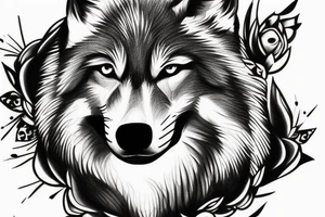 AAAAE letters inside wolf tattoo idea