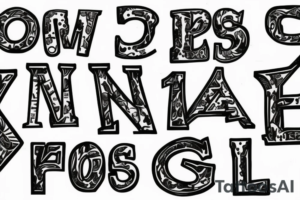 AAAAE letters combined tattoo idea