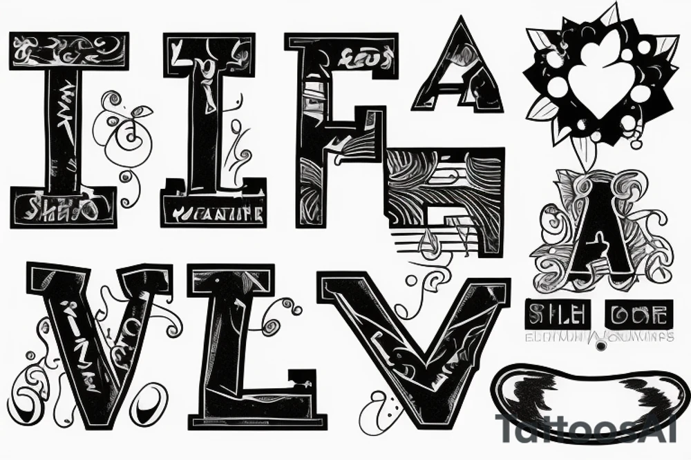 AAAAE letters combined tattoo idea