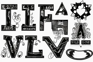 AAAAE letters combined tattoo idea
