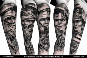 pirate with daughter on a pirate boat tattoo idea