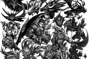 Fantasy battle from within tattoo idea