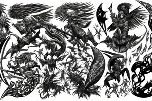Fantasy battle from within tattoo idea