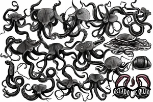 Octopus holding a grenade tattoo idea