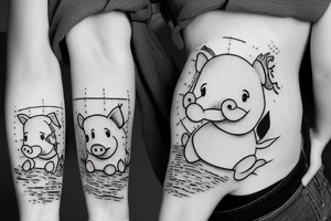 piglet in a field tattoo idea