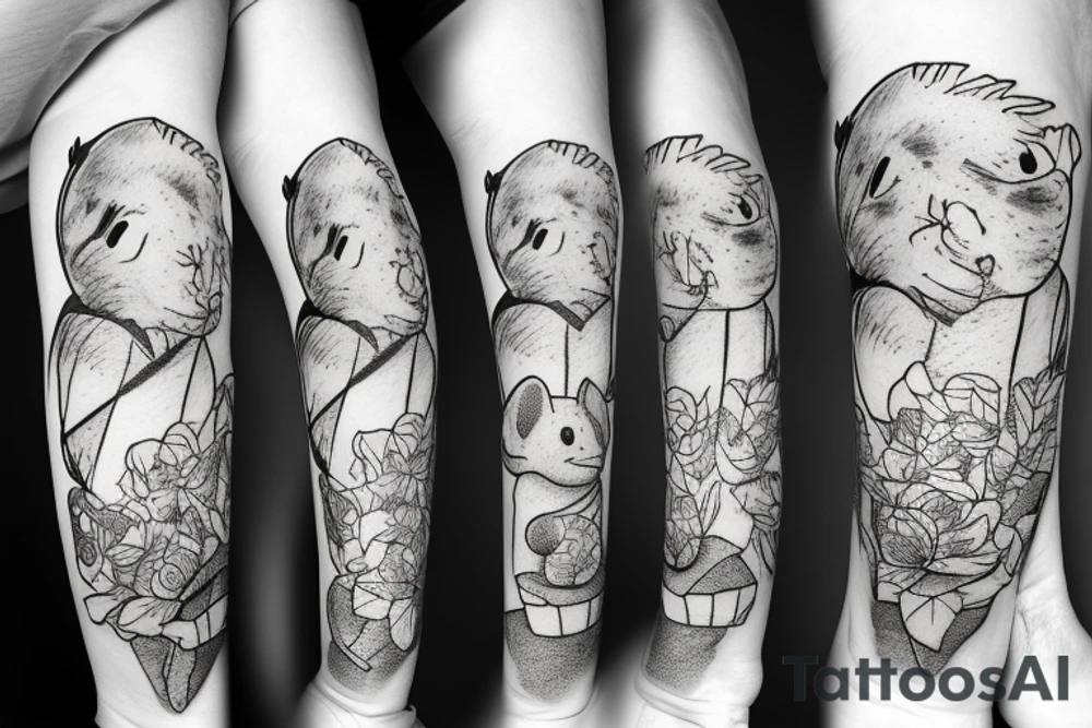 piglet in a field tattoo idea