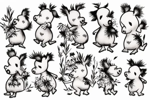 piglet in a field tattoo idea