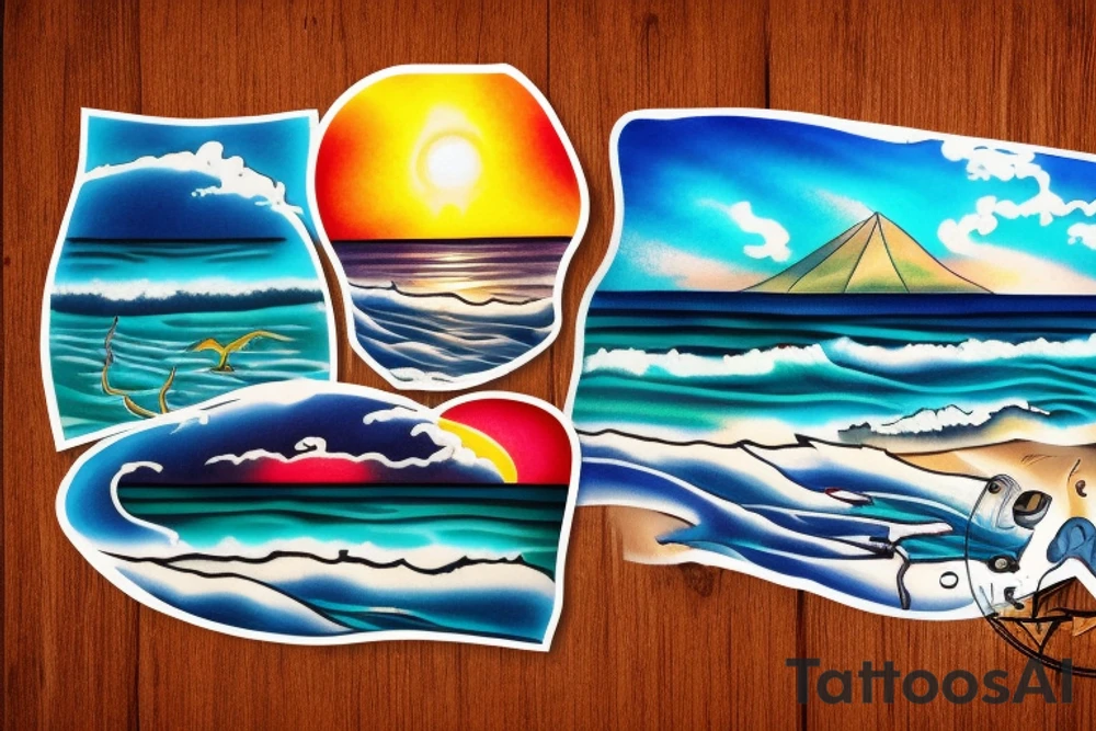 Tamarindo Beach, Costa Rica. A sunset, the sea tattoo idea