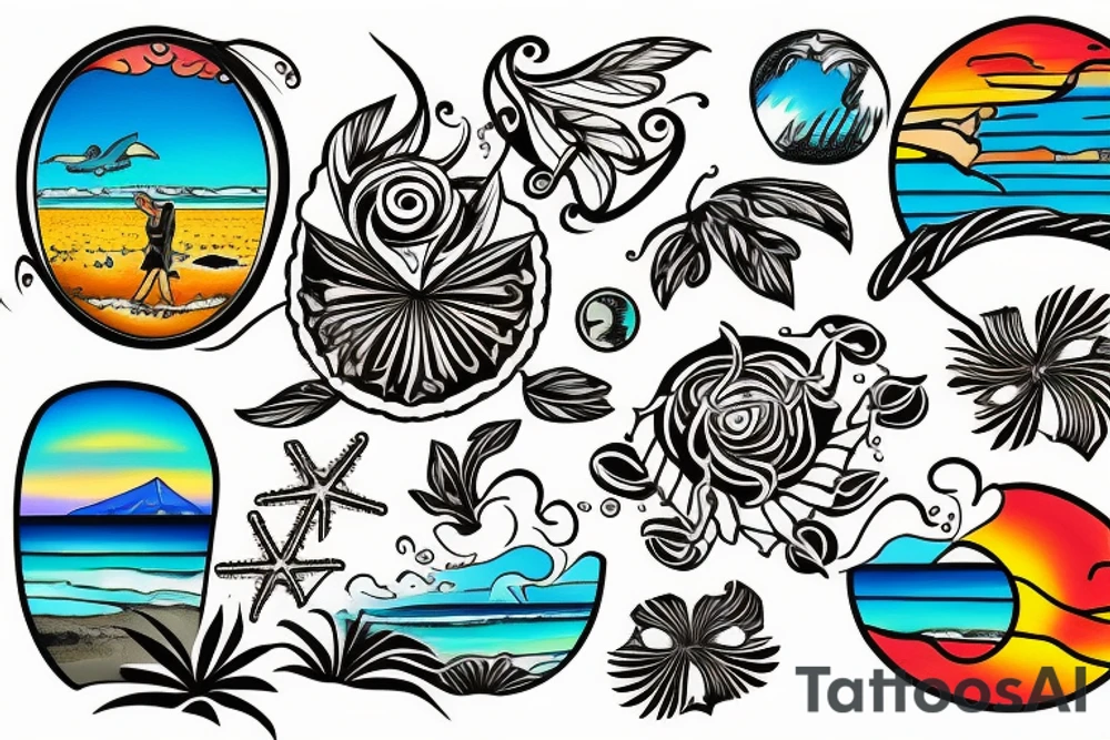 Tamarindo Beach, Costa Rica. A sunset, the sea tattoo idea