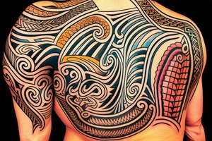 Costa Rican sunset, the sea and surf maori tattoo idea