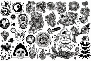 heaven to hell, with earth, space , world in-between tattoo idea