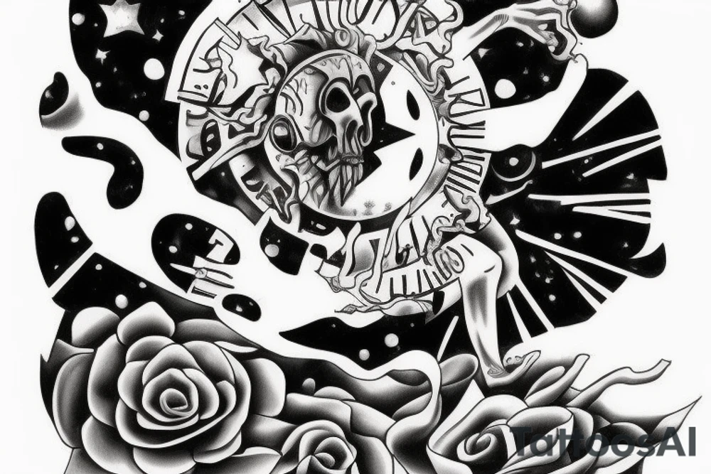 Starting at the knee. Heaven at the top, space next, earth, ground, hell last tattoo idea