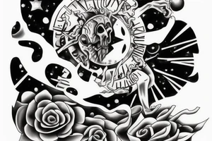 Starting at the knee. Heaven at the top, space next, earth, ground, hell last tattoo idea