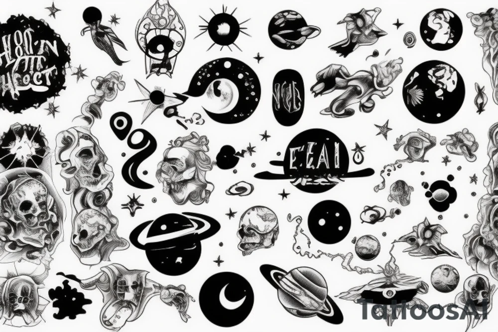 Heaven at the top, space next, earth, ground, hell last tattoo idea