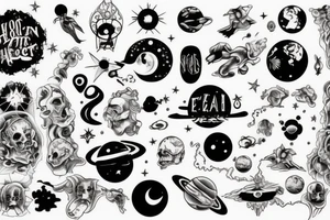 Heaven at the top, space next, earth, ground, hell last tattoo idea