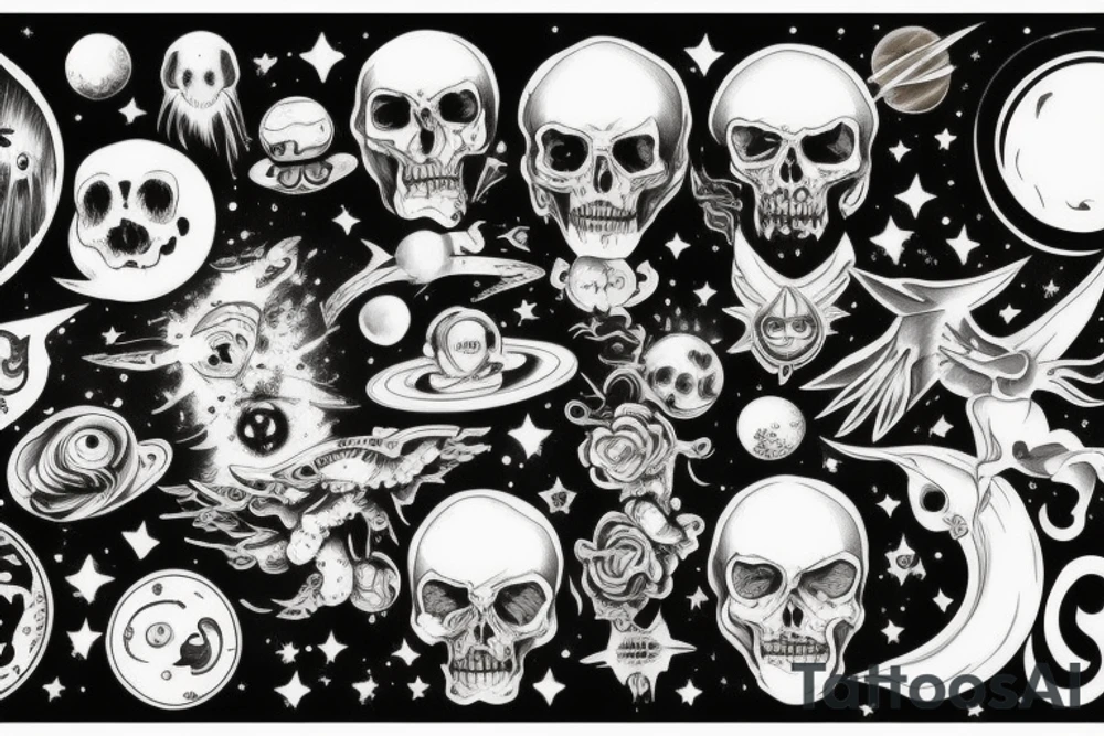 Heaven at the top, space next, earth, ground, hell last tattoo idea