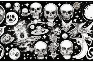 Heaven at the top, space next, earth, ground, hell last tattoo idea