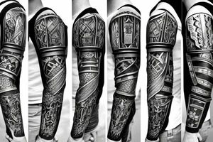 armored knight holding a sword tattoo idea