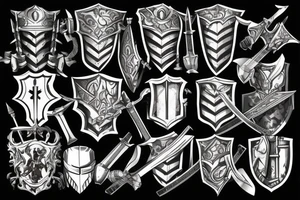 armored knight holding a sword tattoo idea