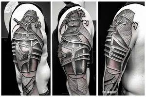 armored knight holding a sword tattoo idea