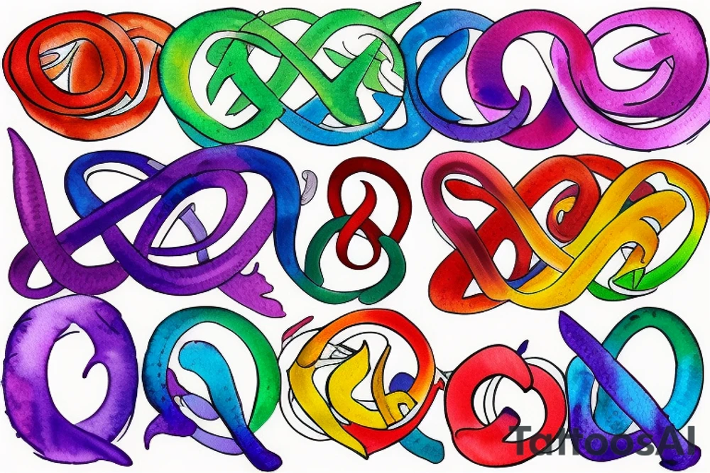 Infinity symbol pride colors tattoo idea