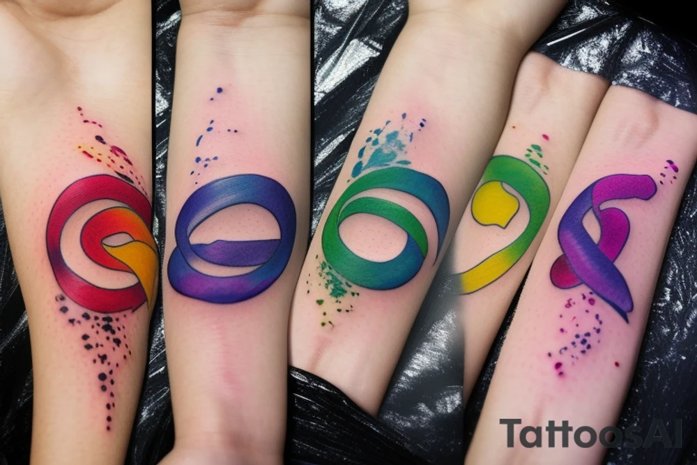 Infinity symbol pride colors tattoo idea