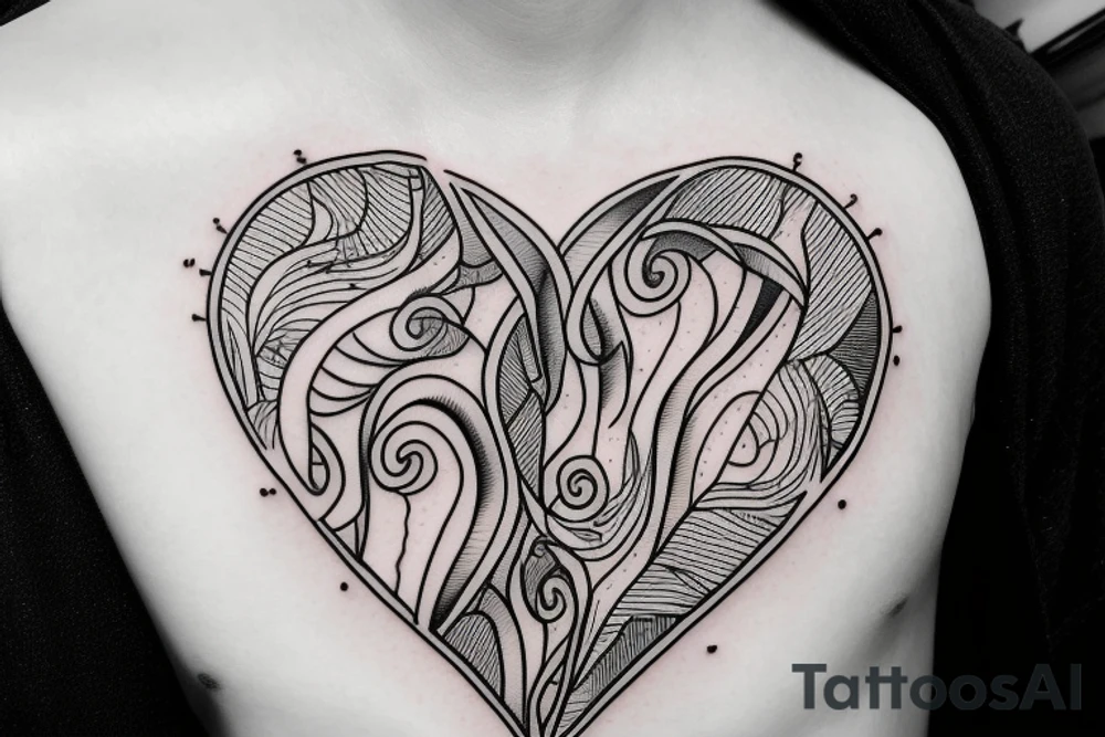 human heart tattoo idea