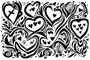 A heart with grass under it that changes into a dotted line and x marks the spot. tattoo idea