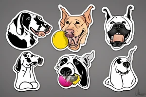 great dane with a ball in its mouth tattoo idea