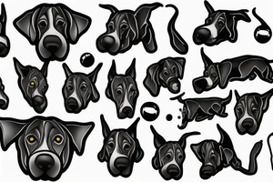 great dane with a ball in its mouth tattoo idea