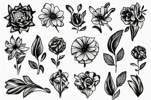 flower poking up through soil tattoo idea