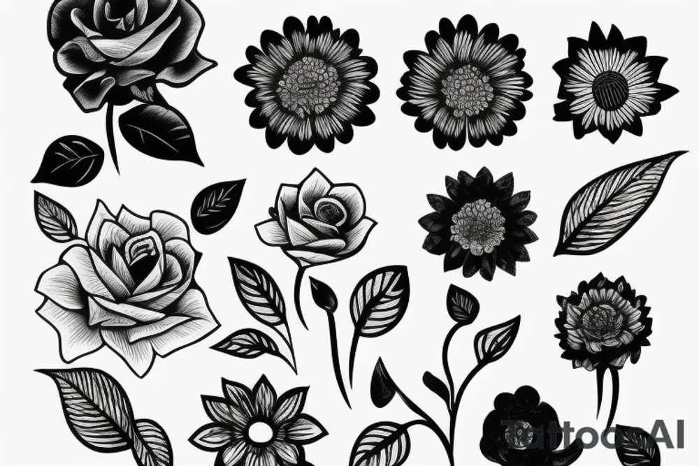 flower poking up through soil tattoo idea