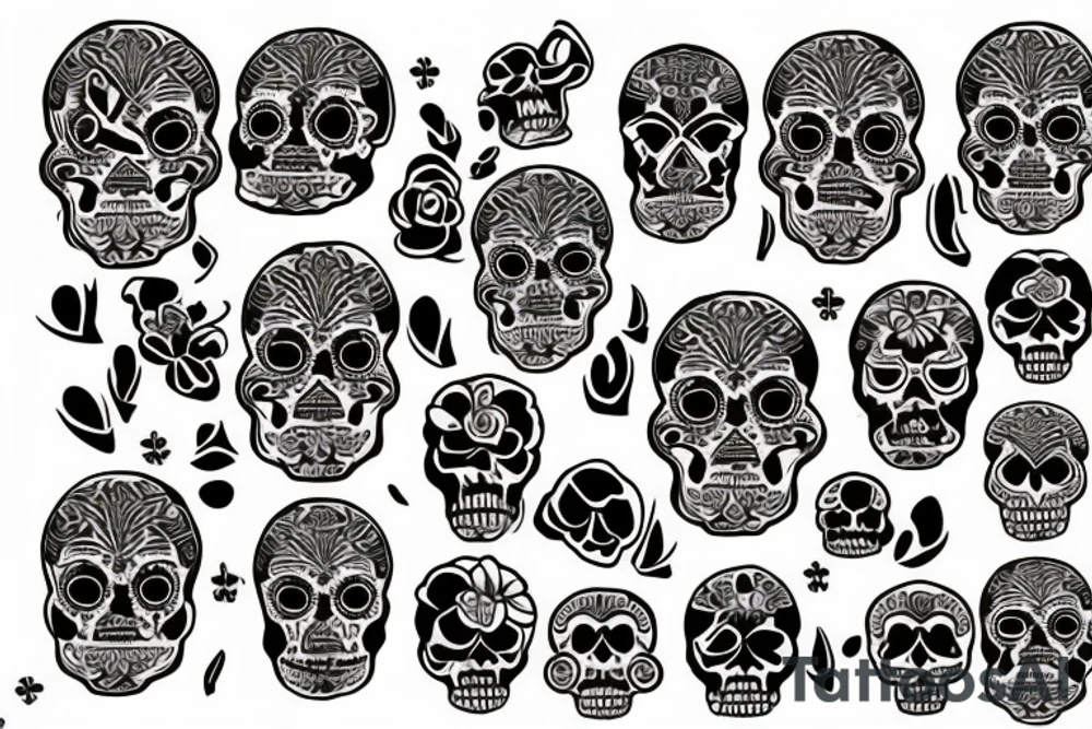 calavera en fuego con cadena de cruz tattoo idea