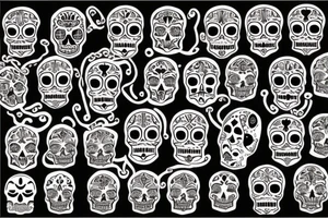 calavera en fuego con cadena de cruz tattoo idea