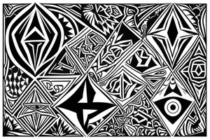 ornamental tattoo triangles trippy tattoo idea