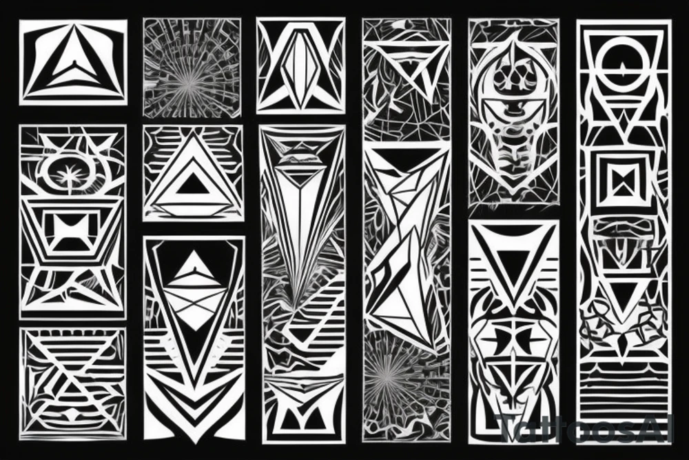 ornamental tattoo triangles trippy tattoo idea