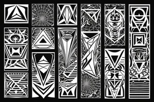 ornamental tattoo triangles trippy tattoo idea