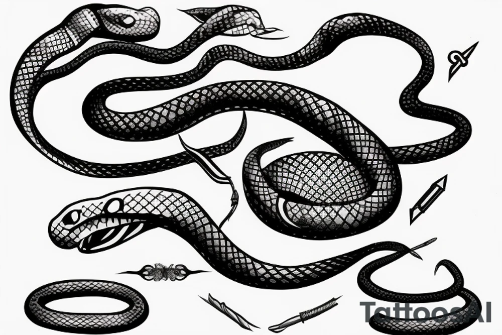 Snake with barbed wire tattoo idea