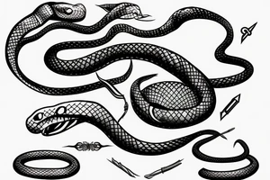 Snake with barbed wire tattoo idea