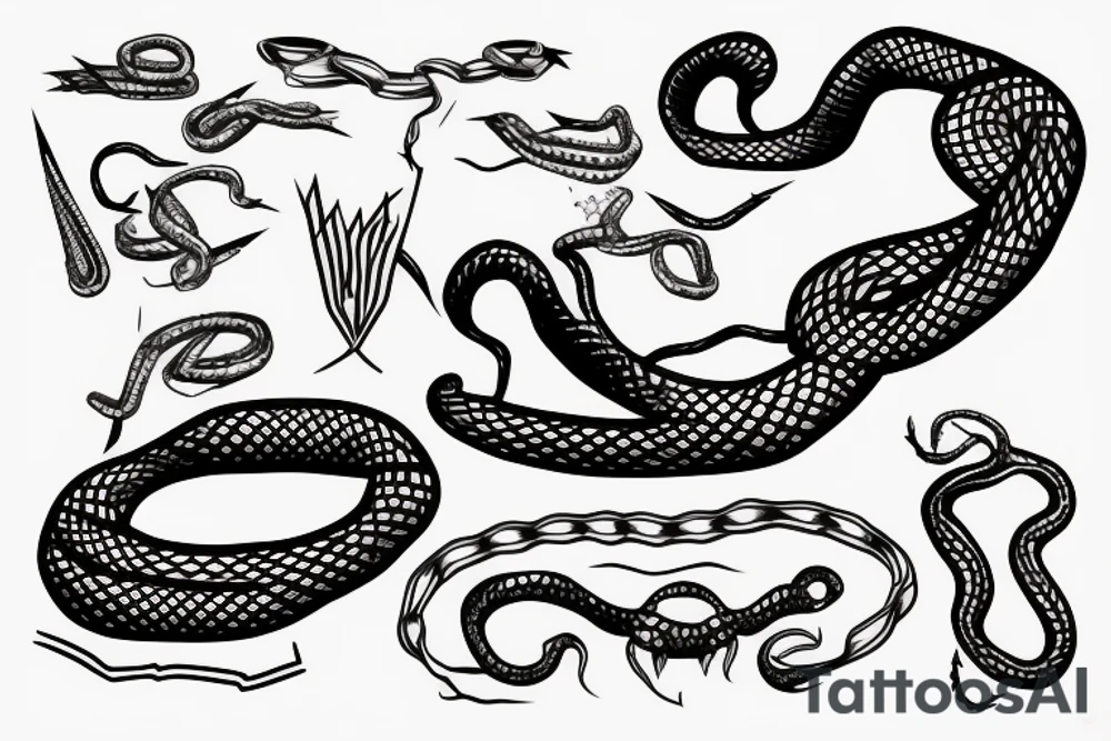 Snake with barbed wire tattoo idea