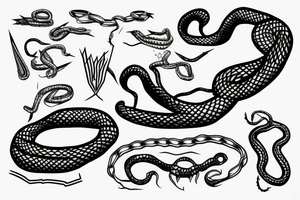 Snake with barbed wire tattoo idea