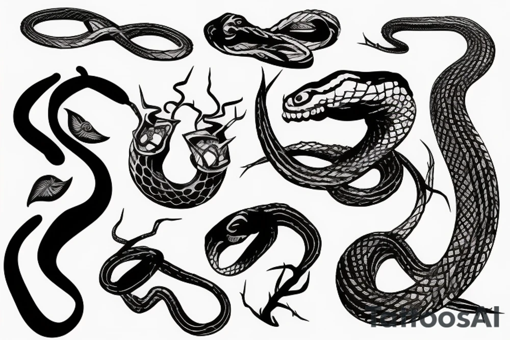 Snake and barbed wire tattoo idea
