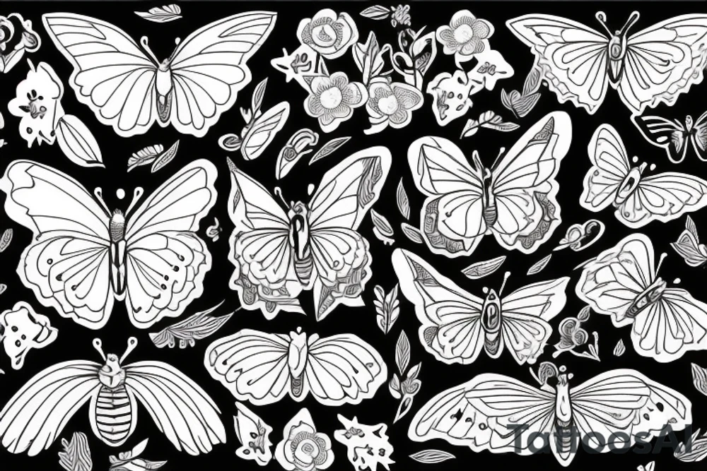 honey in script covered up with butterflys tattoo idea