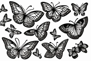honey in script covered up with butterflys tattoo idea