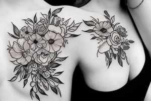 honey in script covered up with flowers tattoo idea
