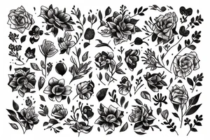 honey in script covered up with flowers tattoo idea