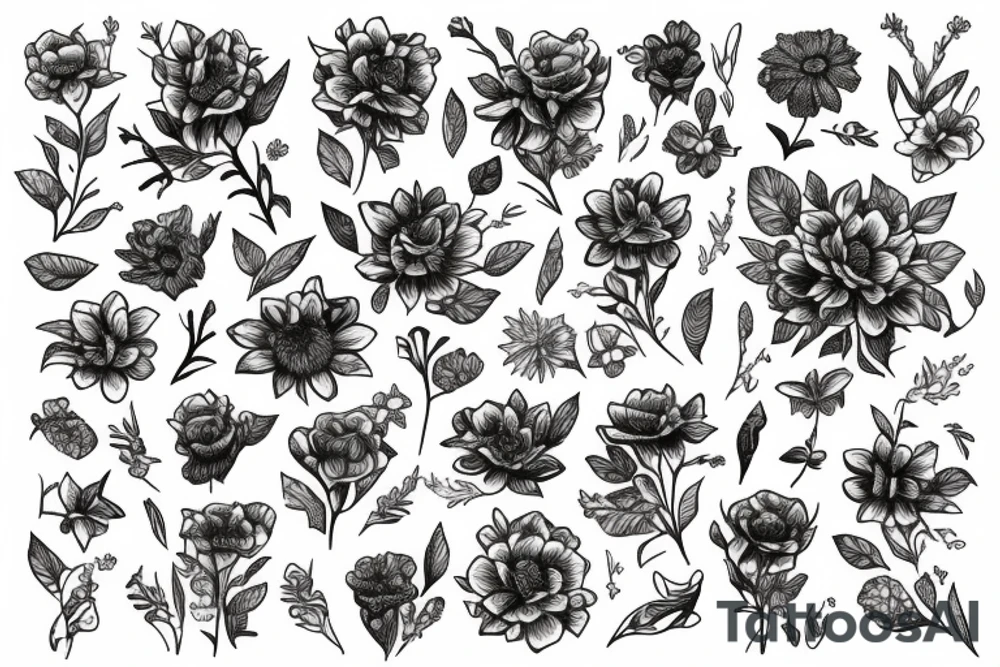 honey in script covered up with flowers tattoo idea