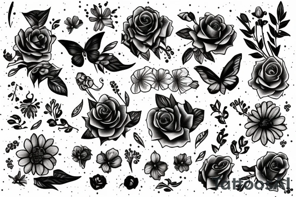 honey in script covered up with flowers tattoo idea